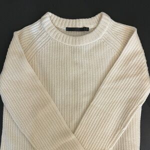 Jenni Kayne Cashmere Fisherman Ivory Sweater XS